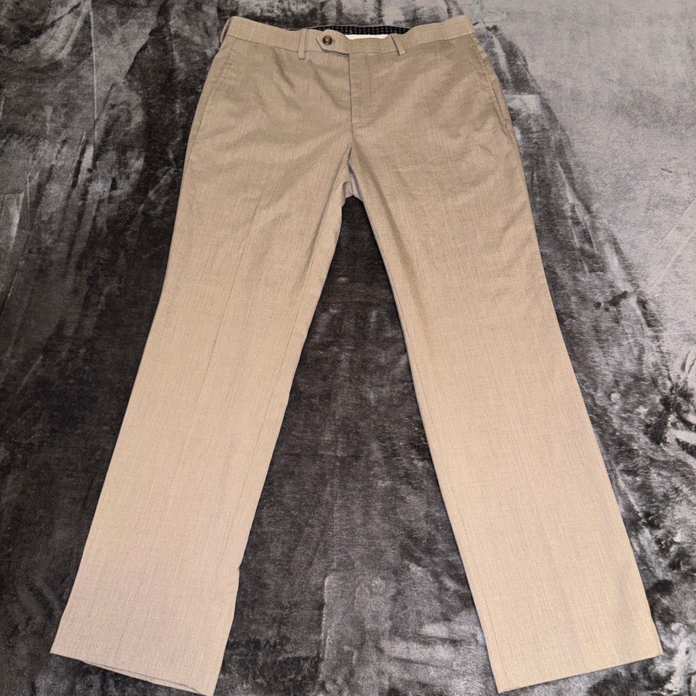 Lauren Ralph Lauren Mens Dress Pants Tan 33W 30L Stretch Straight Leg Trousers